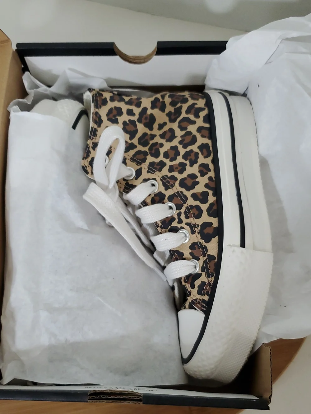 Converse CTAS Eva Toddler Platform Hi Top Sneakers Leopard Print Size 12 NIB